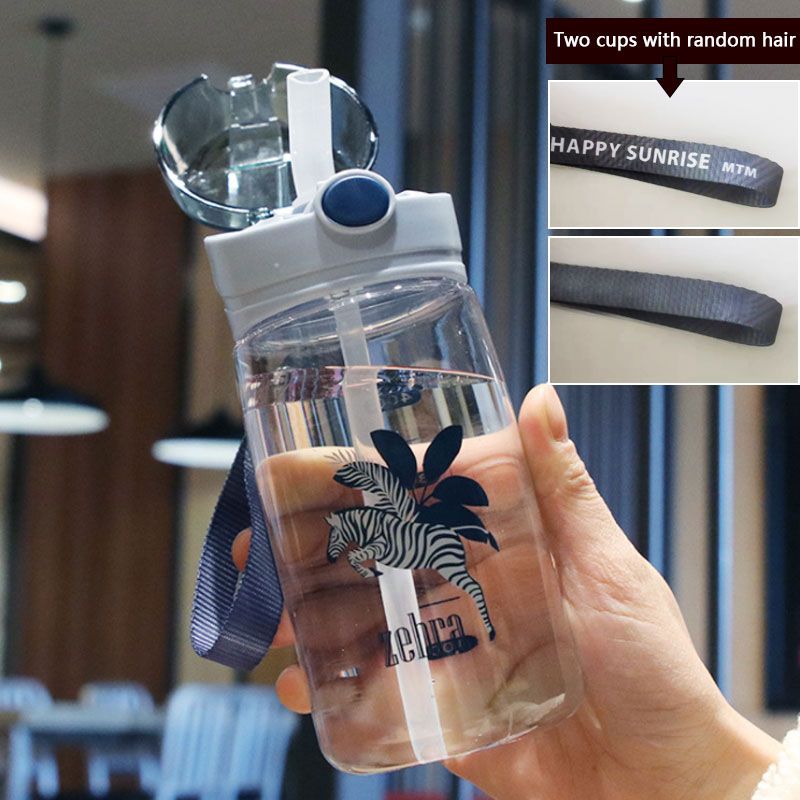 

520ML Straw Water Cup Large-capacity Water Bottle with Scale Plastic Adult Sports Bottle Outdoor Portable Cup