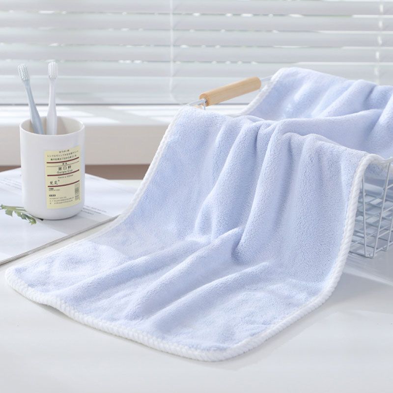 Pure Color Towel Washcloth Absorbent Quick Drying Bath Towel Ultra Soft And Gentle Coral Fleece Face Towel Bath Towel