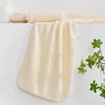 Pure Color Pineapple Lattice Towel Soft Absorbent Coral Fleece Bath Towel Face Towel Creamy White
