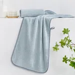 Pure Color Pineapple Lattice Towel Soft Absorbent Coral Fleece Bath Towel Face Towel Bluish Grey