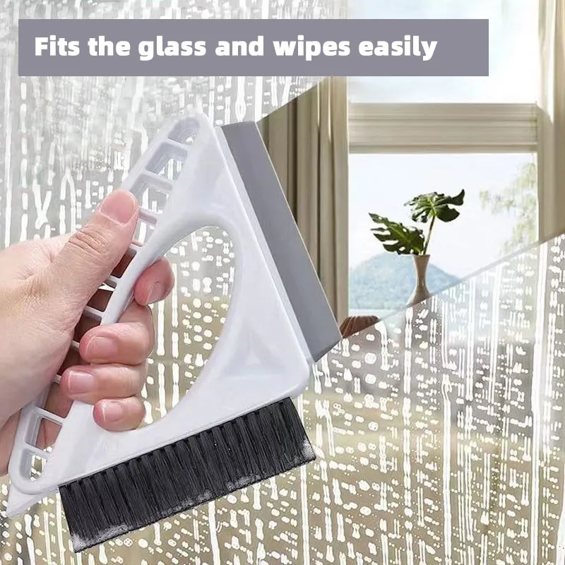 Herramienta limpiadora de ventanas universal cepillo de limpieza de huecos de ranura de ventana cepillo de limpieza de rieles de ventana de mano limpie fácilmente Gris claro big image 1