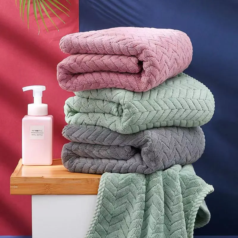 toalhas de rosto grossas toalhinhas sólidas lã coral super absorvente turbante de cabelo de secagem rápida  big image 2