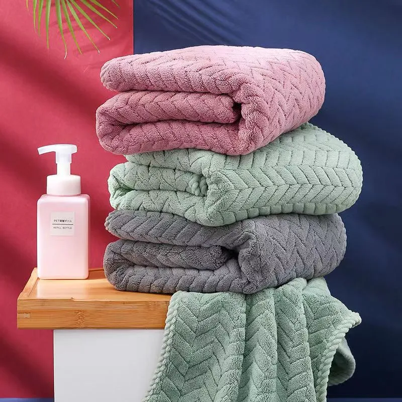 toalhas de rosto grossas toalhinhas sólidas lã coral super absorvente turbante de cabelo de secagem rápida big image 2