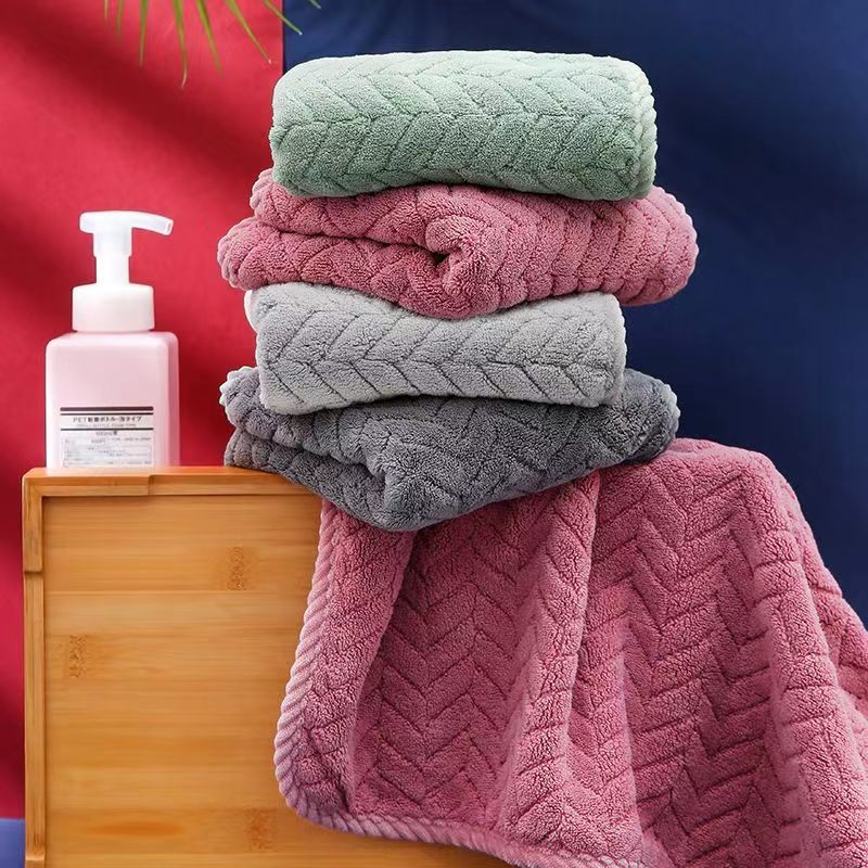 Thick Face Towels Solid Washcloths Coral Fleece Super Absorbent Quick Dry Hair Turban