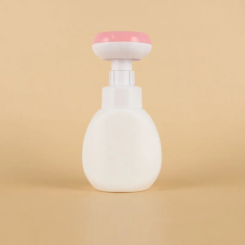 Dispensador de sabão espumante tipo flor 300ml garrafa de bomba recarregável para gel de banho sabonete líquido para as mãos limpador facial suprimentos de banheiro Rosa big image 1