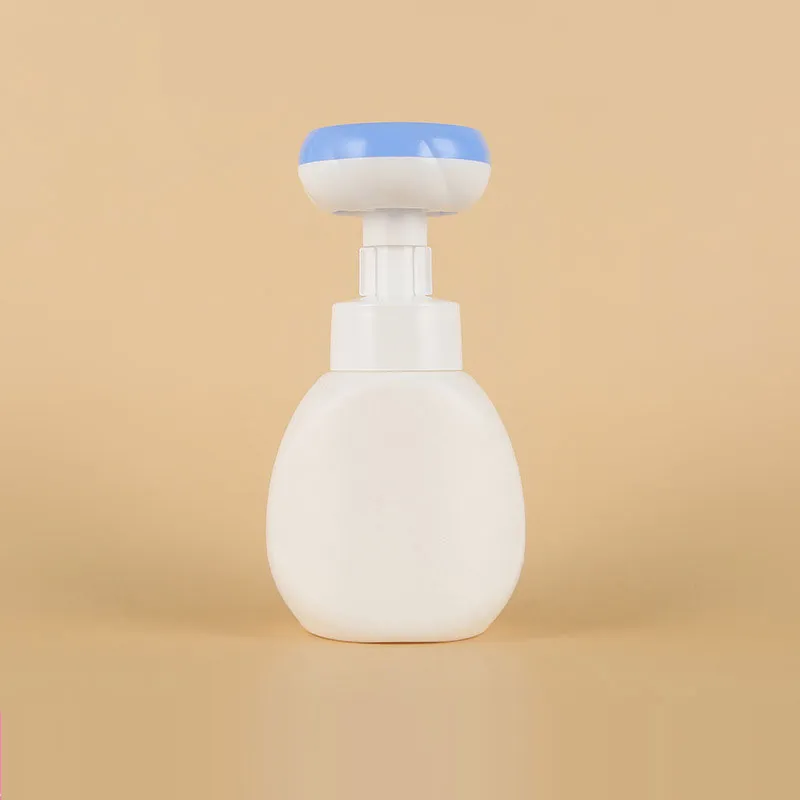 Dispensador de sabão espumante tipo flor 300ml garrafa de bomba recarregável para gel de banho sabonete líquido para as mãos limpador facial suprimentos de banheiro Azul Claro