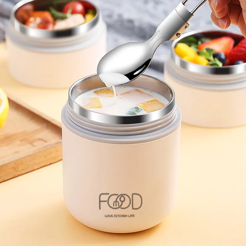 510ML Insulated Lunch Box Stainless Steel Hot Food Jar with Spoon for School Office Picnic Travel Outdoors  big image 4