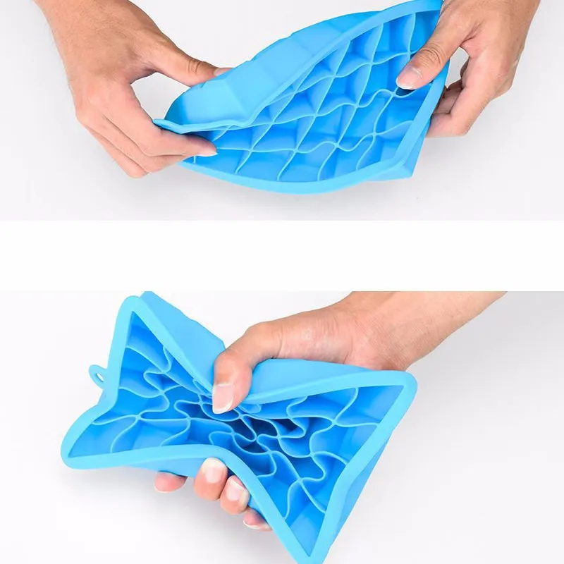 24 Grids Silicone Ice Cube Tray Mold Ice Cube Maker Container with Cover Green image 6
