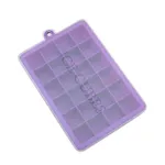 24 Grids Silicone Ice Cube Tray Mold Ice Cube Maker Container with Cover Light Purple