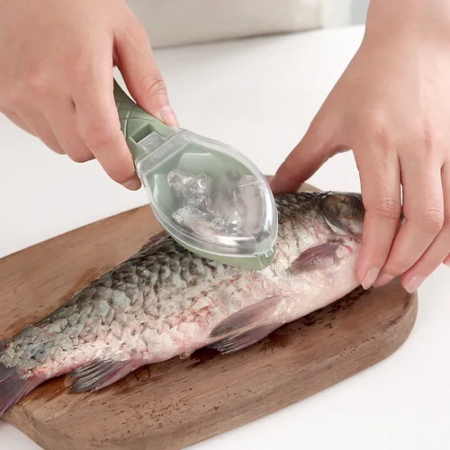With a Lid Practical Scale-Removing Knife to Kill Fish Hand Scaler Fish Scaler Home Kitchen Small Tools
