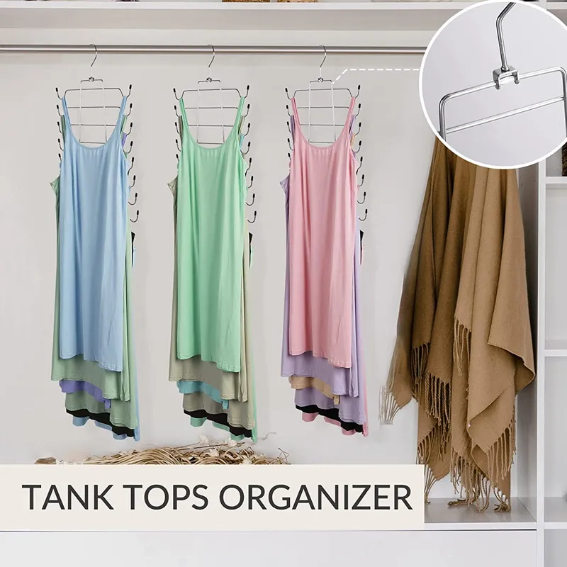 tops de tanque cabides economia de espaço cabide organizador de armário para camisolas sutiãs cachecóis cintos  image 4