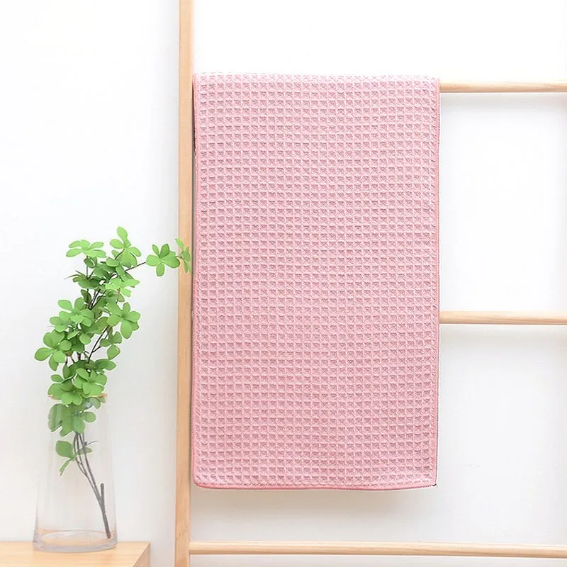 Honeycomb Weave Soft Quick Dry Lint Free Towel Pink