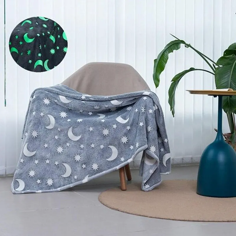 Couverture Lumineuse Licorne Star Moon Imprimer Couverture Bureau Nap Maison Climatisation Quilt