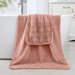 Thick Coral Fleece Bath Towels Letter Hollow Out Soft Absorbent Towels Bath Blankets  image 2