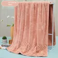 Thick Coral Fleece Bath Towels Letter Hollow Out Soft Absorbent Towels Bath Blankets  image 3