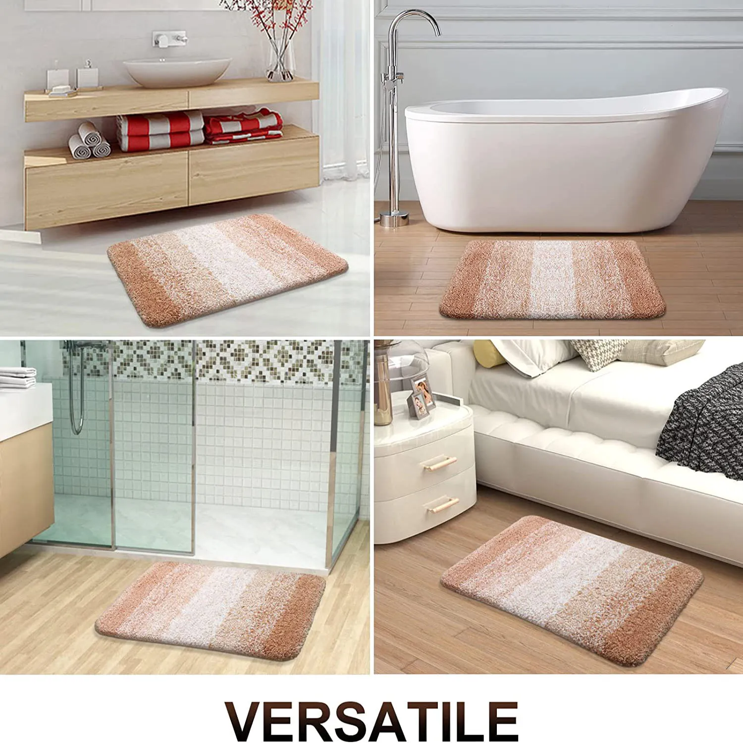 Tapetes de casa de banho Super Soft Absorbent Non Slip Bath Mat para o banheiro Quarto Kitchen Door Mat Tapete de chão  image 6