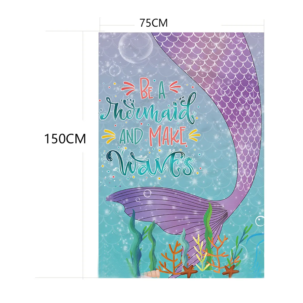 Large Mermaid Beach Towel Microfiber Mermaid Tail Bath Towel Quick Dry Absorbent Women Travel Towels  image 1