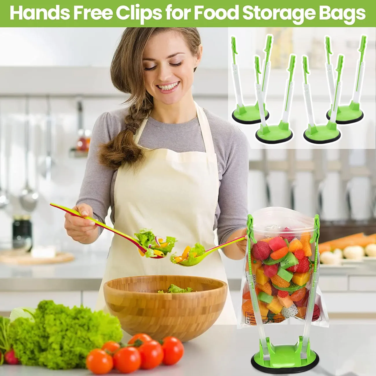 2-pack/4-pack Holder for Food Prep Bag/Plastic Freezer Bag/Ziplock
