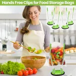 2-pack/4-pack Holder for Food Prep Bag/Plastic Freezer Bag/Ziplock Bag Holder Stand, Meal Planning/prep Bag Holders Light Green image 2
