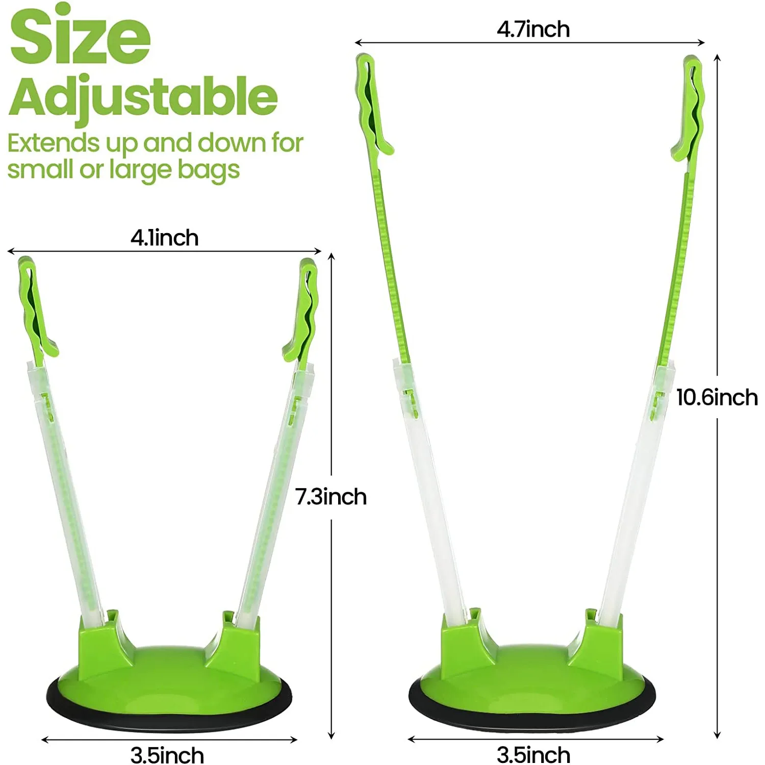 2-pack/4-pack Holder for Food Prep Bag/Plastic Freezer Bag/Ziplock Bag Holder Stand, Meal Planning/prep Bag Holders Light Green image 5