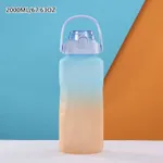 2000ML/67.64OZ Gradient Frosted Straw Water Bottle Large Capacity Adult Sports Bottle Outdoor Portable Water Cup Light Blue