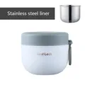 Breakfast Cup 304 Stainless Steel Soup Cup Student Breakfast Cup Milk Cup Outdoor Office Salad Portable Soup Porridge Soup Pot Stainless Steel Green (Thermal Insulation Easy to Clean)  image 3