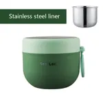 Breakfast Cup 304 Stainless Steel Soup Cup Student Breakfast Cup Milk Cup Outdoor Office Salad Portable Soup Porridge Soup Pot Stainless Steel Green (Thermal Insulation Easy to Clean) Green