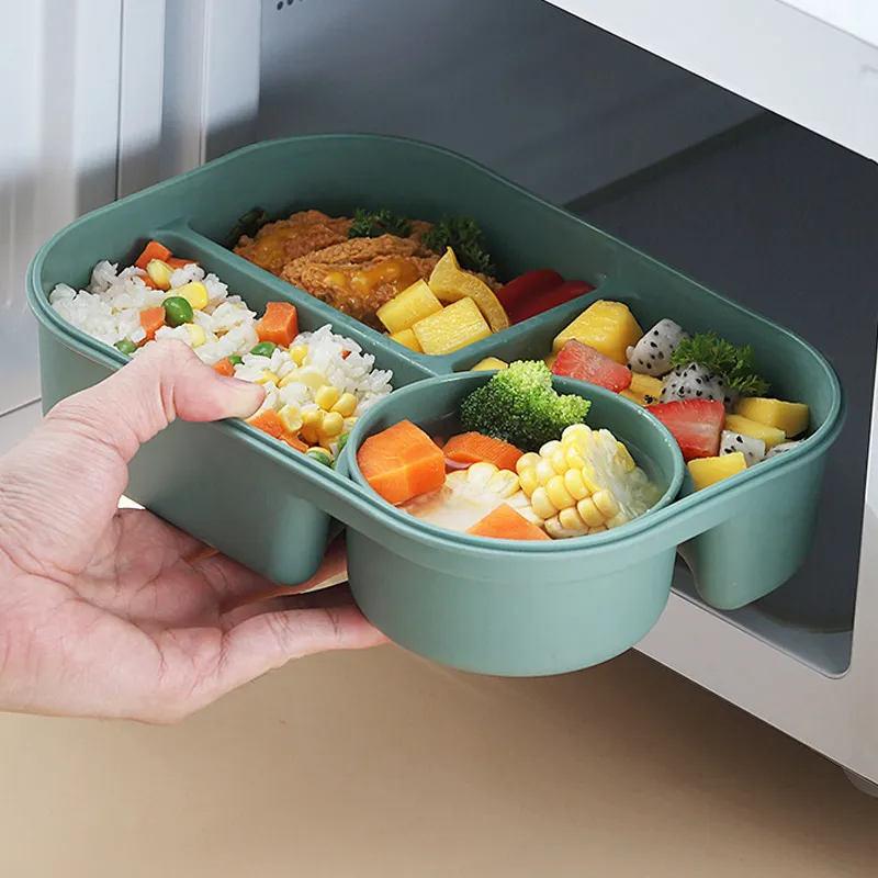 Bento Box Kit, scatola da pranzo giapponese in plastica per microonde Scomparto 4 in 1 per studente impiegato (con zuppa e borsa per il pranzo) big image 6