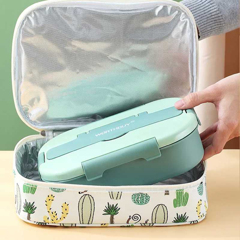 Bento Box Kit, scatola da pranzo giapponese in plastica per microonde Scomparto 4 in 1 per studente impiegato (con zuppa e borsa per il pranzo) big image 3