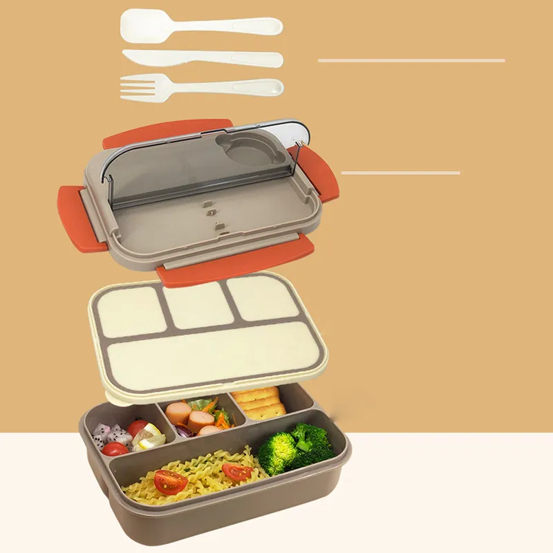 Lancheira Bento Box para Estudantes, Lancheiras Ideais à Prova de Vazamentos, Lancheiras Seguras para Micro-ondas big image 2