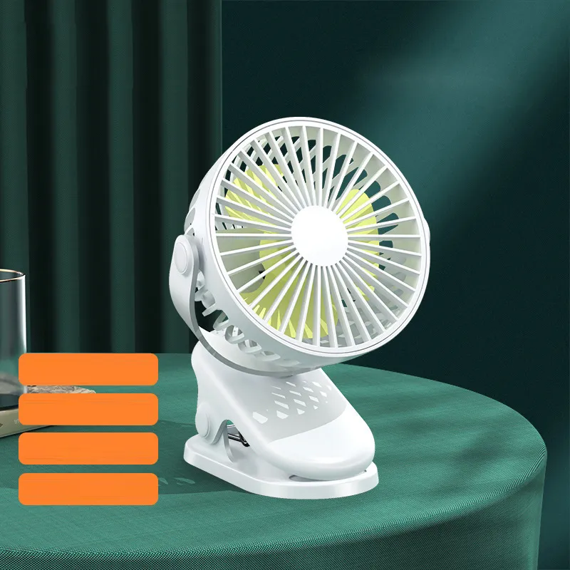 Small Clip on Fan, 3 Speeds USB Fan with 720deg Rotation, Strong Airflow, Ultra Quiet Operation for 