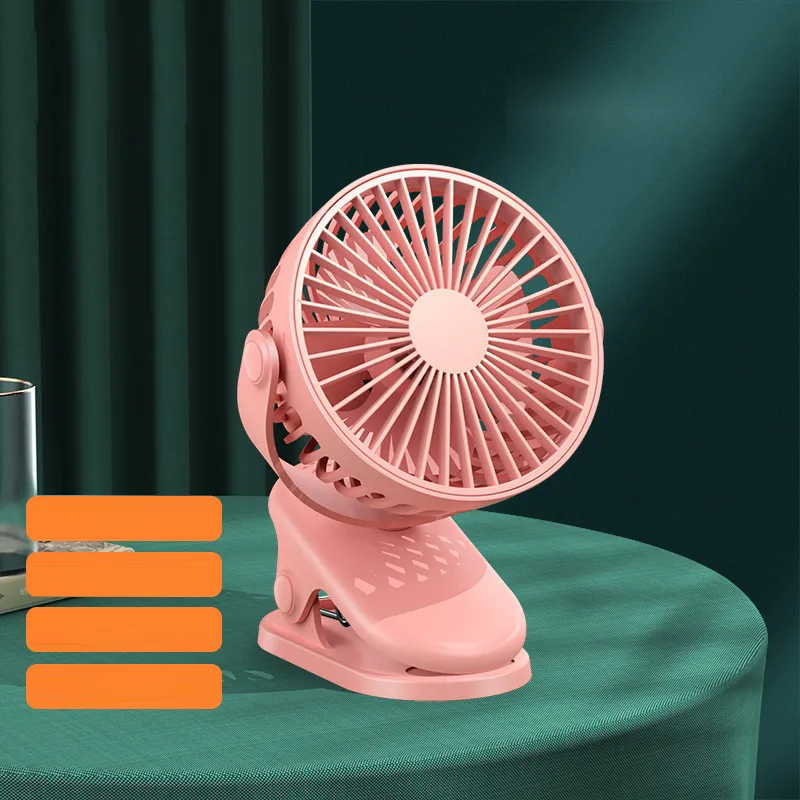 Small Clip on Fan, 3 Speeds USB Fan with 720deg Rotation, Strong Airflow, Ultra Quiet Operation for 