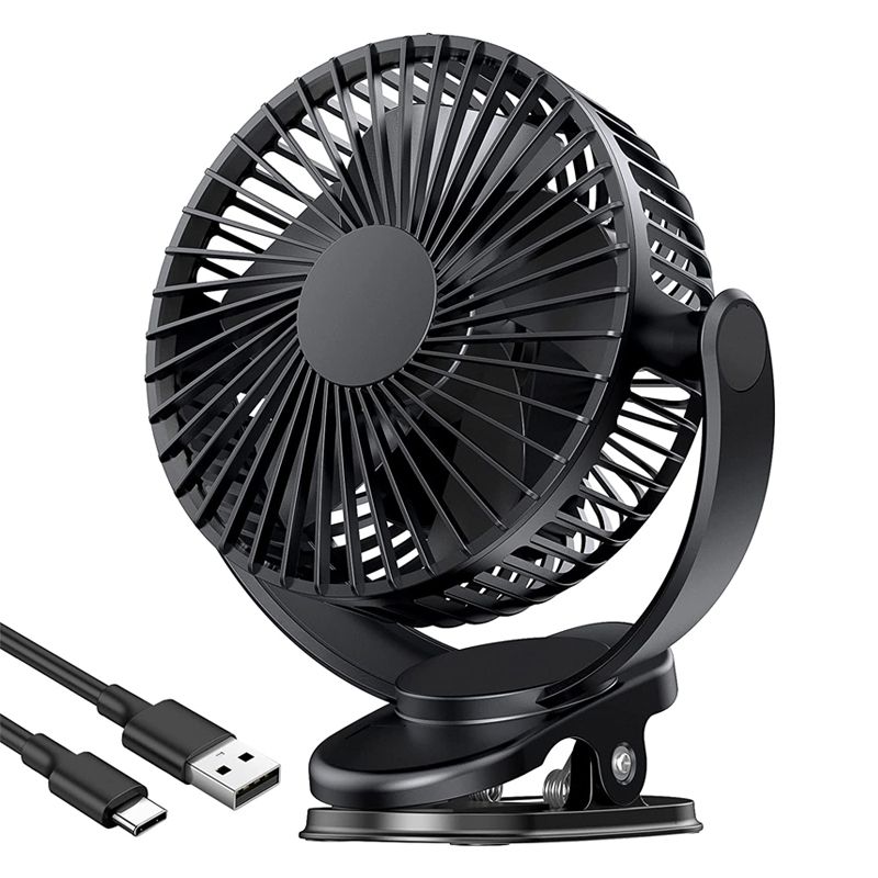 Small Clip On Fan, 3 Speeds USB Fan With 720Â° Rotation, Strong Airflow, Ultra Quiet Operation For Office Dorm Bedroom Stroller