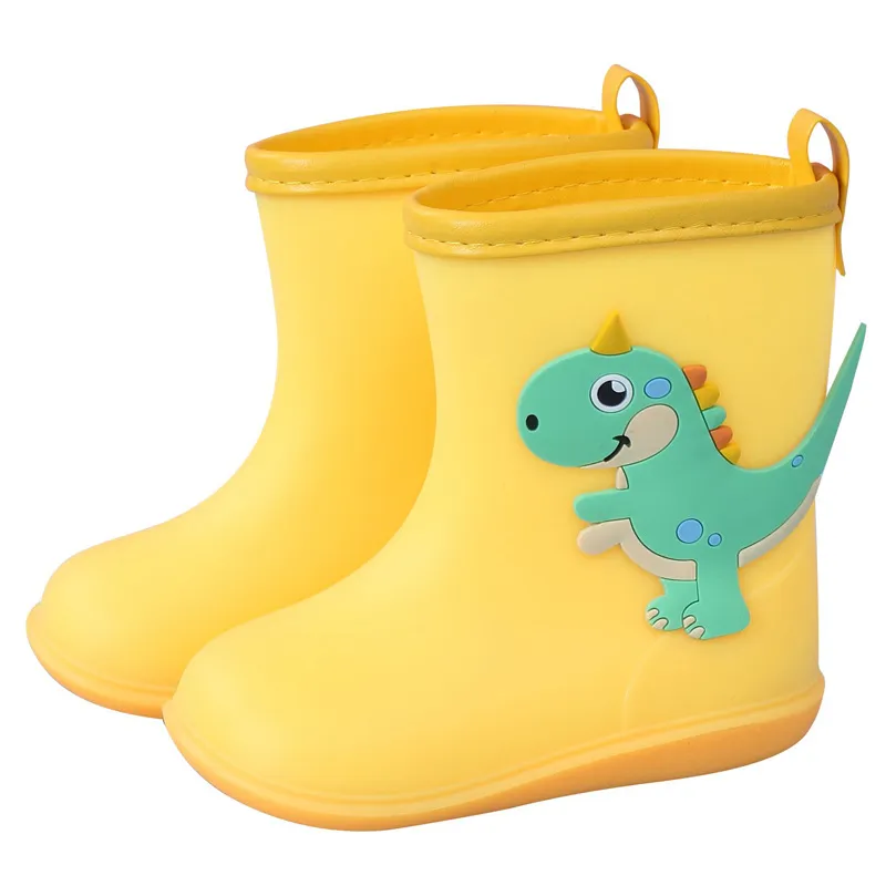 niño / niños botas de lluvia decoración dinosaurio 3D Amarillo big image 1