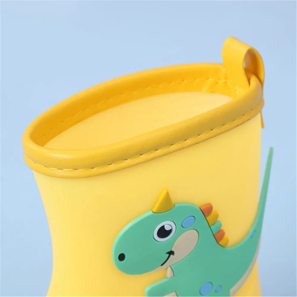 criança / miúdo botas de chuva decoração dinossauro 3D Amarelo big image 1