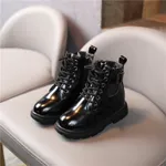 Baby Boy/Girl Bold Color-blocking Sporty Grid/Houndstooth Jumpsuit  Boots Black