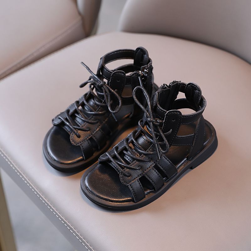 

Toddler / Kid Soft Sole Black Gladiator Sandals