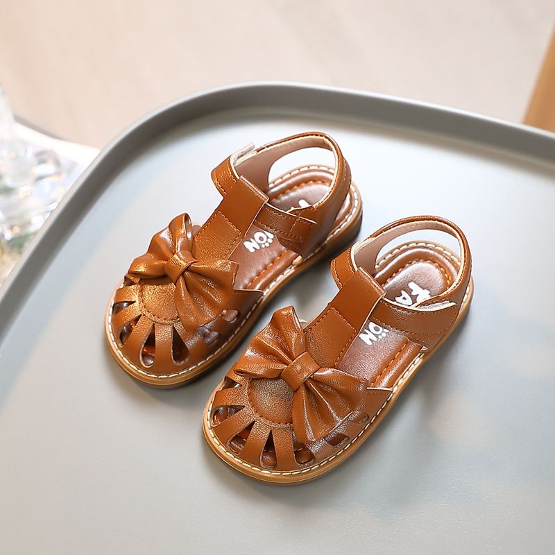 

Toddler/Kid Velcro Bow Decor Solid Sandals