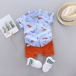 100% Cotton 2pcs Dinosaur Print Short-sleeve Baby Set  image 2