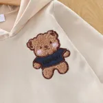 2pcs Baby Cartoon Bear Pattern Long-sleeve Hoodie and Trousers Set White image 4