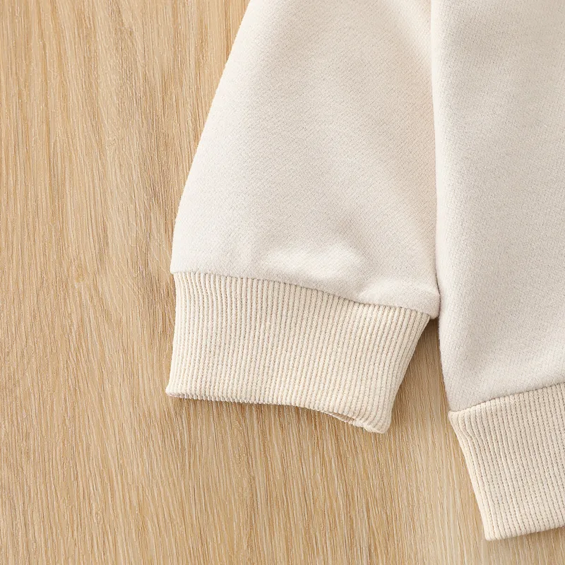 2pcs Baby Cartoon Bear Pattern Long-sleeve Hoodie and Trousers Set White image 5