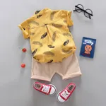 2pcs Toddler Boy Vacation Feather Print Shirt and Shorts Set  image 5