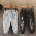 Baby / Toddler Fashion Ripped Loose Fit Denim Jeans   image 2