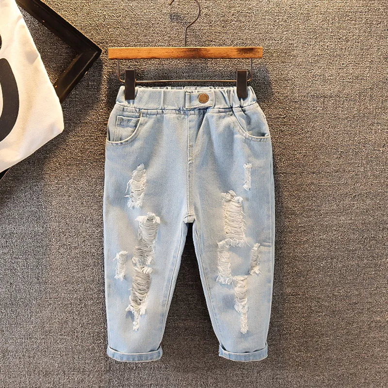 Baby / Toddler Fashion Ripped Loose Fit Denim Jeans   big image 1