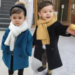 Toddler Girl/Boy Lapel Collar Double Breasted Coat Blue