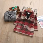 Toddler Girl/Boy Plaid Double Breasted Coat Red