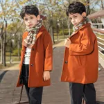 Toddler Girl/Boy Lapel Collar Double Breasted Coat BlackishRed