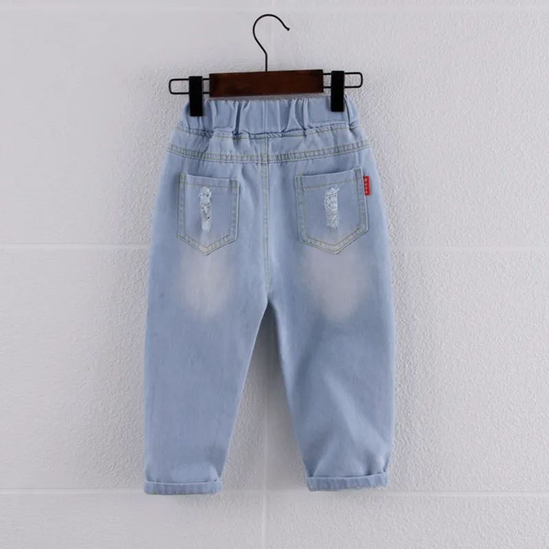 Baby / Toddler Fashion Ripped Loose Fit Denim Jeans  Blue big image 1