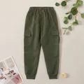 pantaloni cargo in cotone con design tascabile casual da bambino  image 3