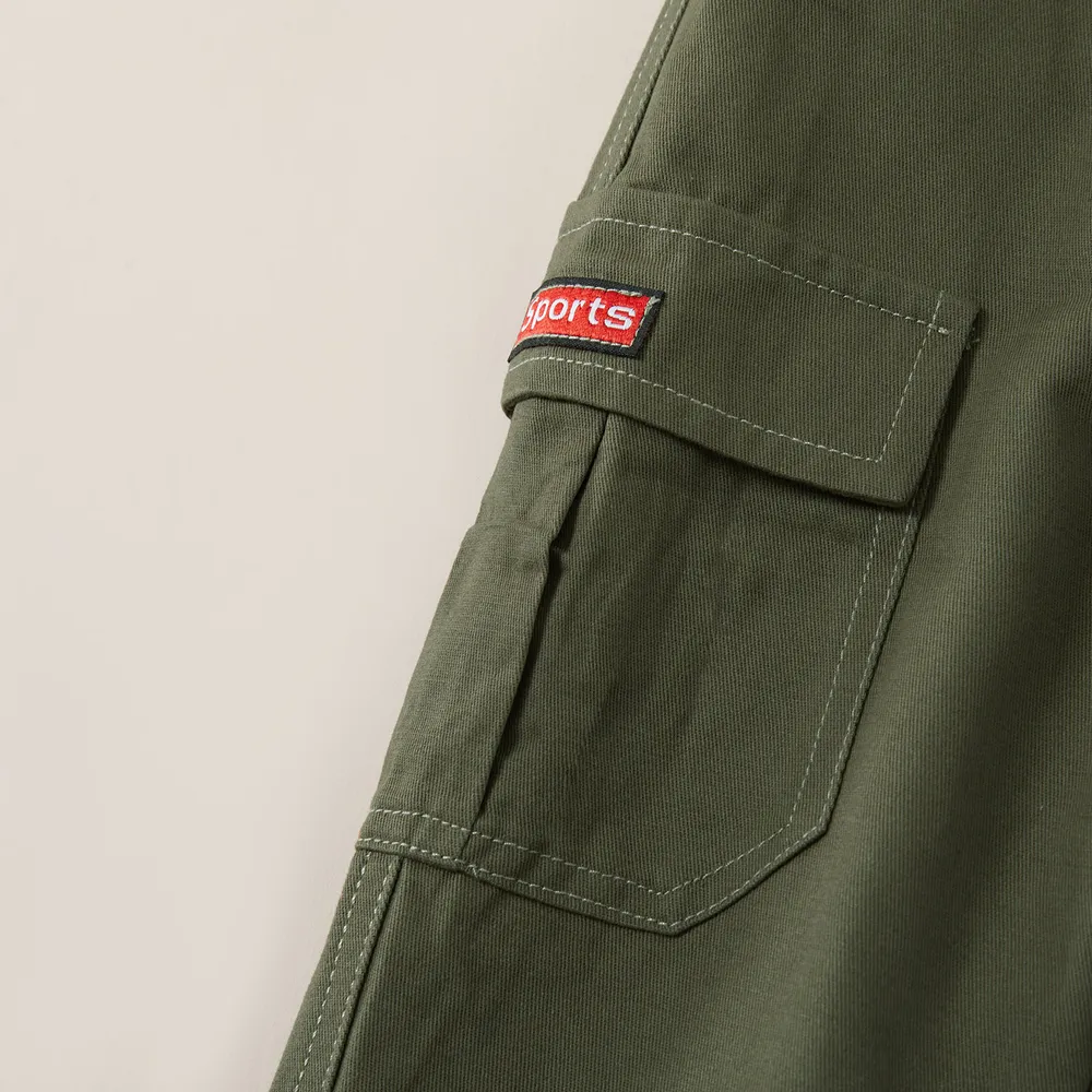 Kid Boy Casual Pocket Design Cotton Cargo Pants big image 4